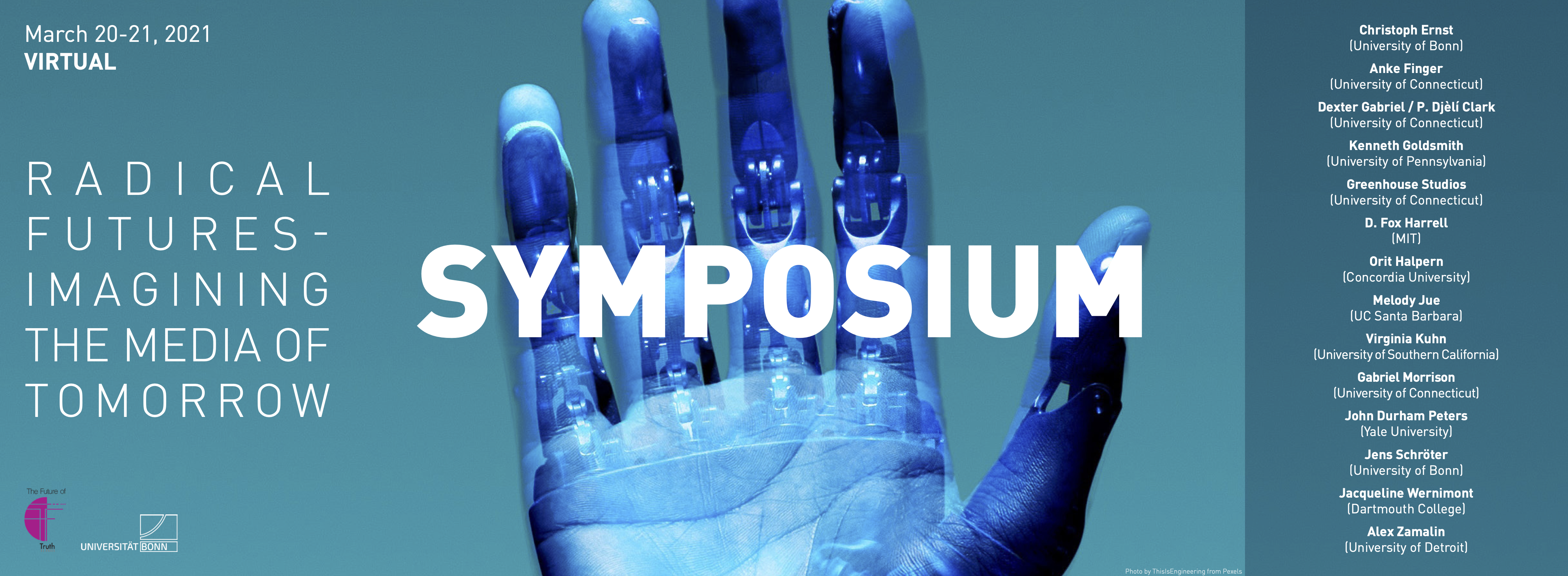 Poster reading 'Radical Futures - Imagining the Media of Tomorrow Symposium'