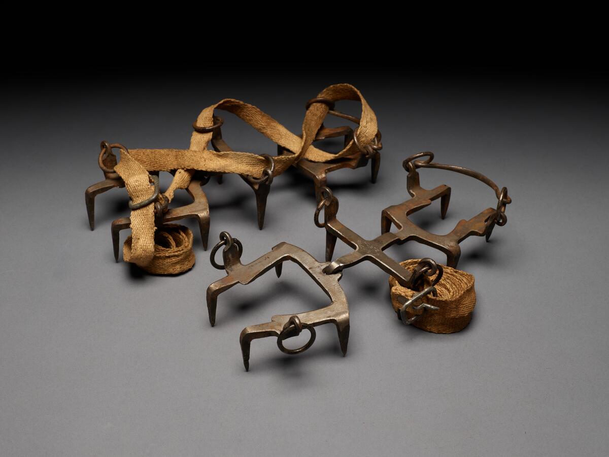 Photograph of Lincoln Ellsworth's crampons.  