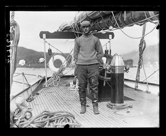 Andrews aboard his whaling ship