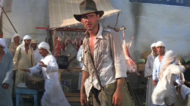 Harrison Ford pictured as Indian Jones in <em>Raiders of the Lost Ark</em>